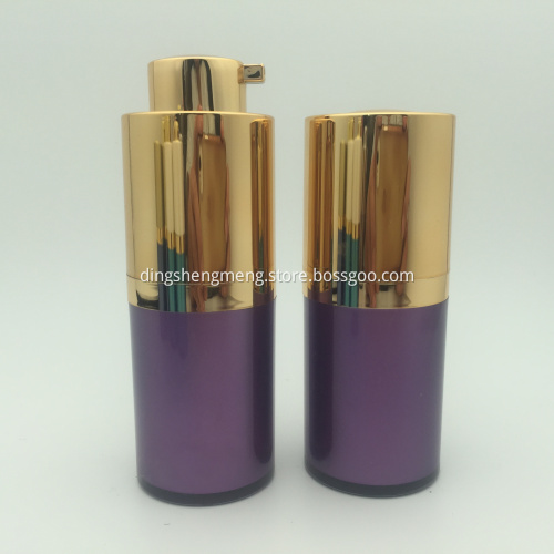 luxe paarse kleur pompfles luftloser cremecontainer 15ml 50ml